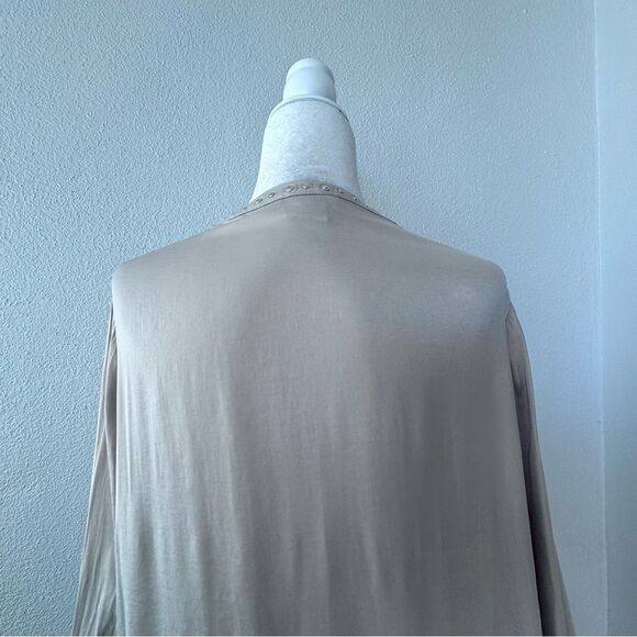 Carmen Mark Valvo Blouse Cream Tunic Long Sleeve Shirt SZ XL - Picture 8 of 13